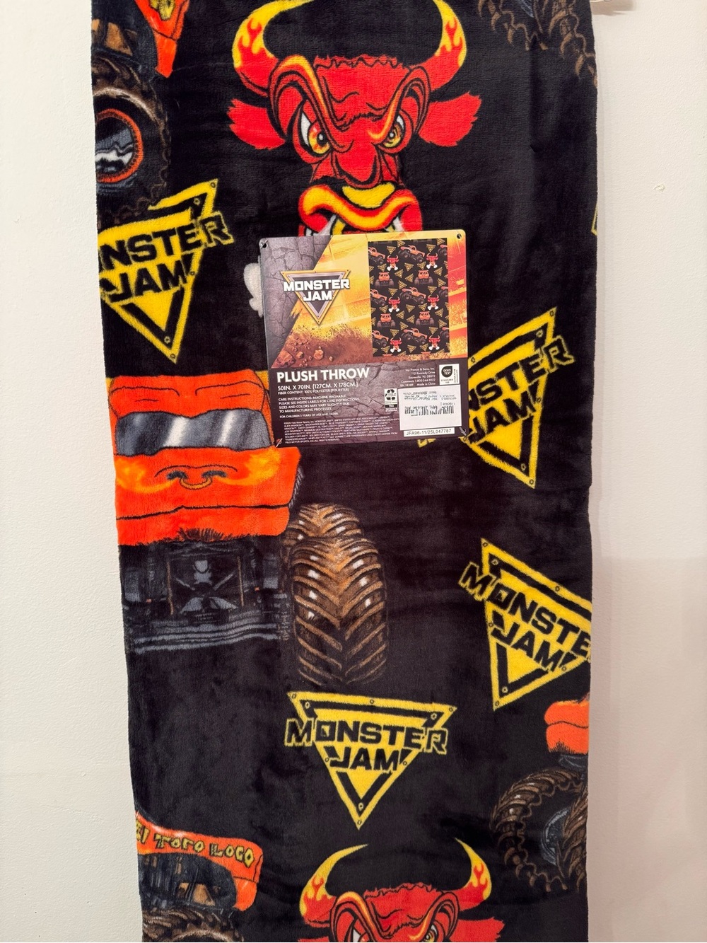 Monster Jam El Toro Loco Plush Throw Blanket 50" X 70"